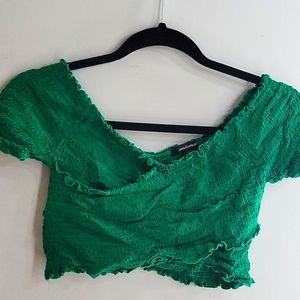 Very stretchy Green Crop top